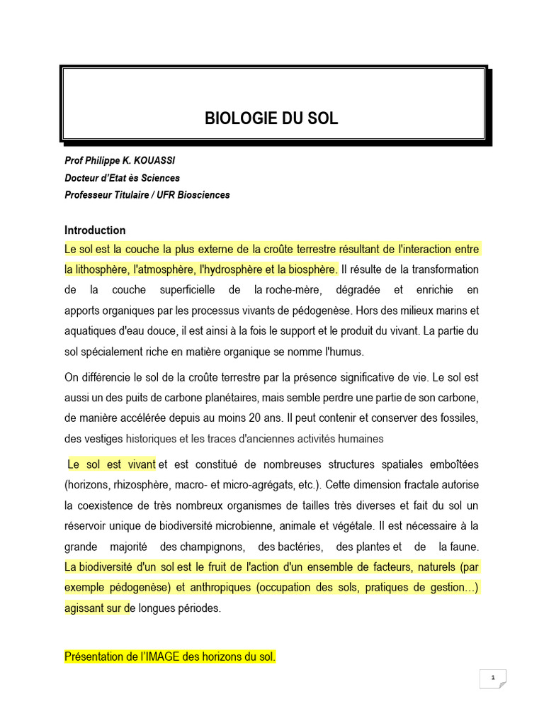 Cours Biologie Du Sol | PDF