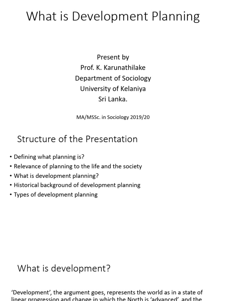 What Is Development Planning | PDF