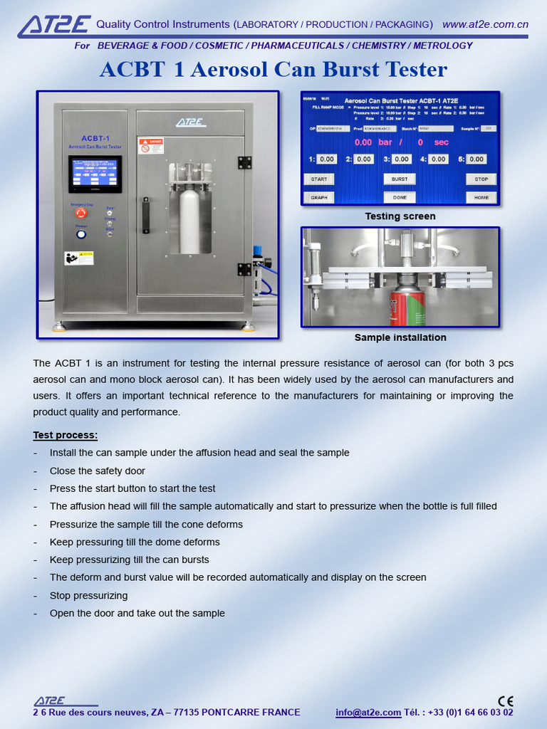 ACBT 1 Aerosol Can Burst Tester | PDF