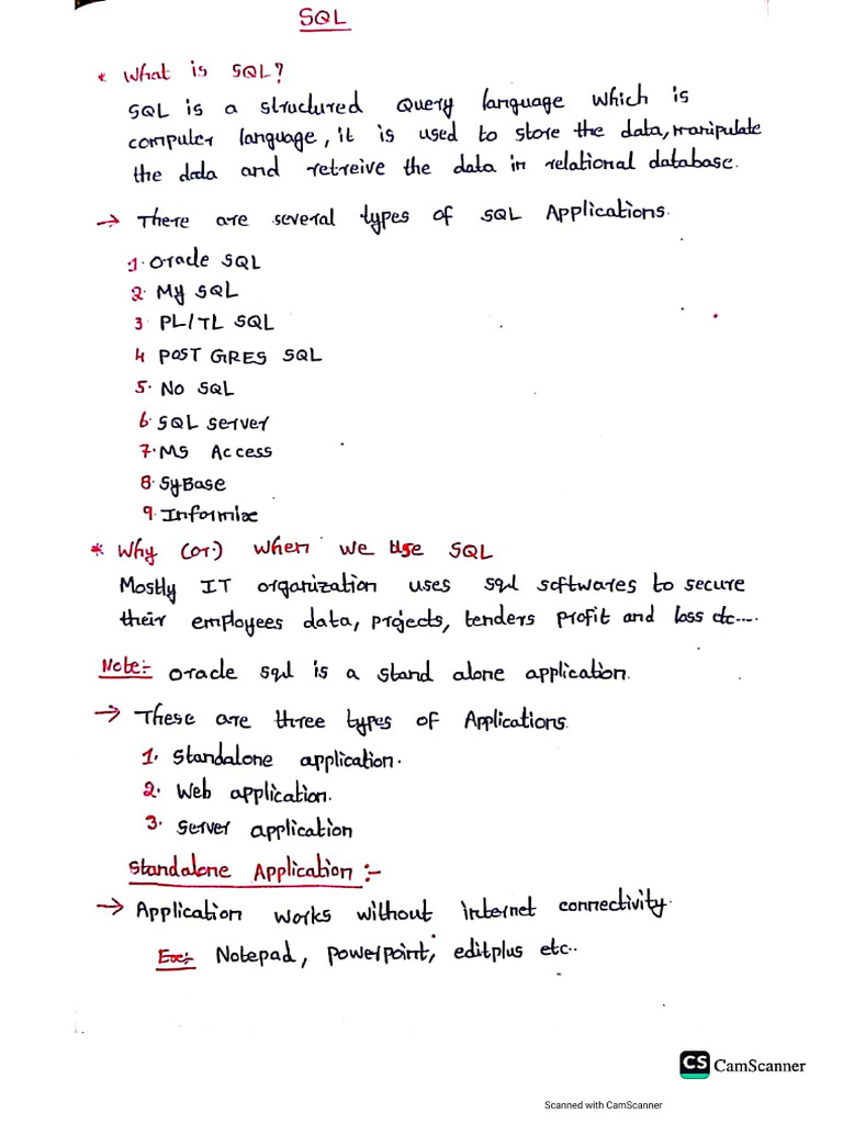 SQL Class Notes | PDF