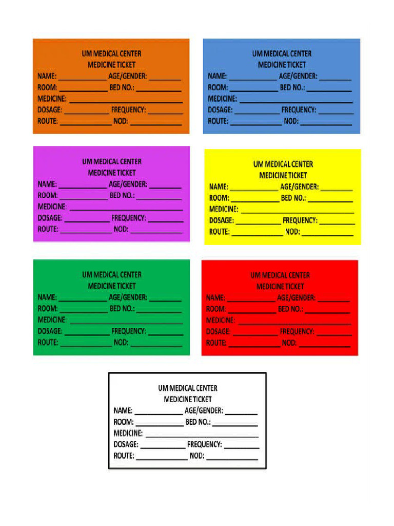 Medication Ticket | PDF
