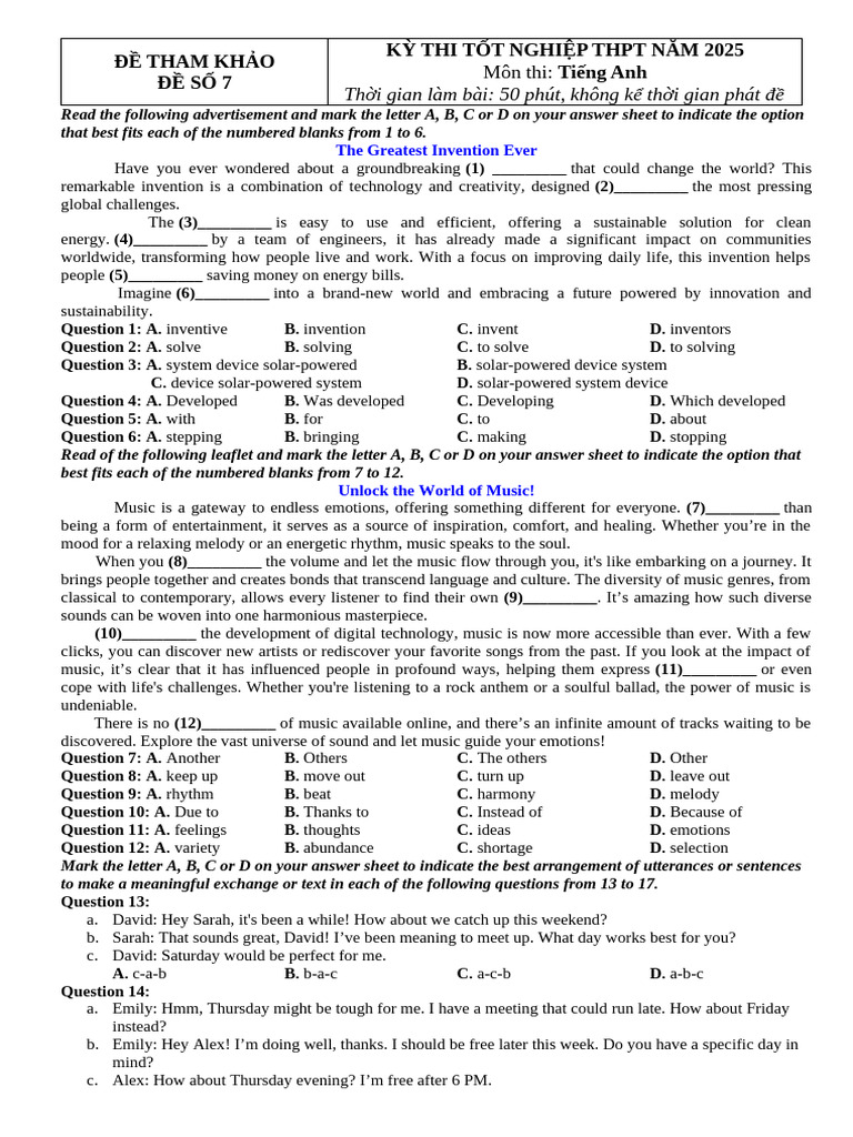 Đề 7 + Key | PDF
