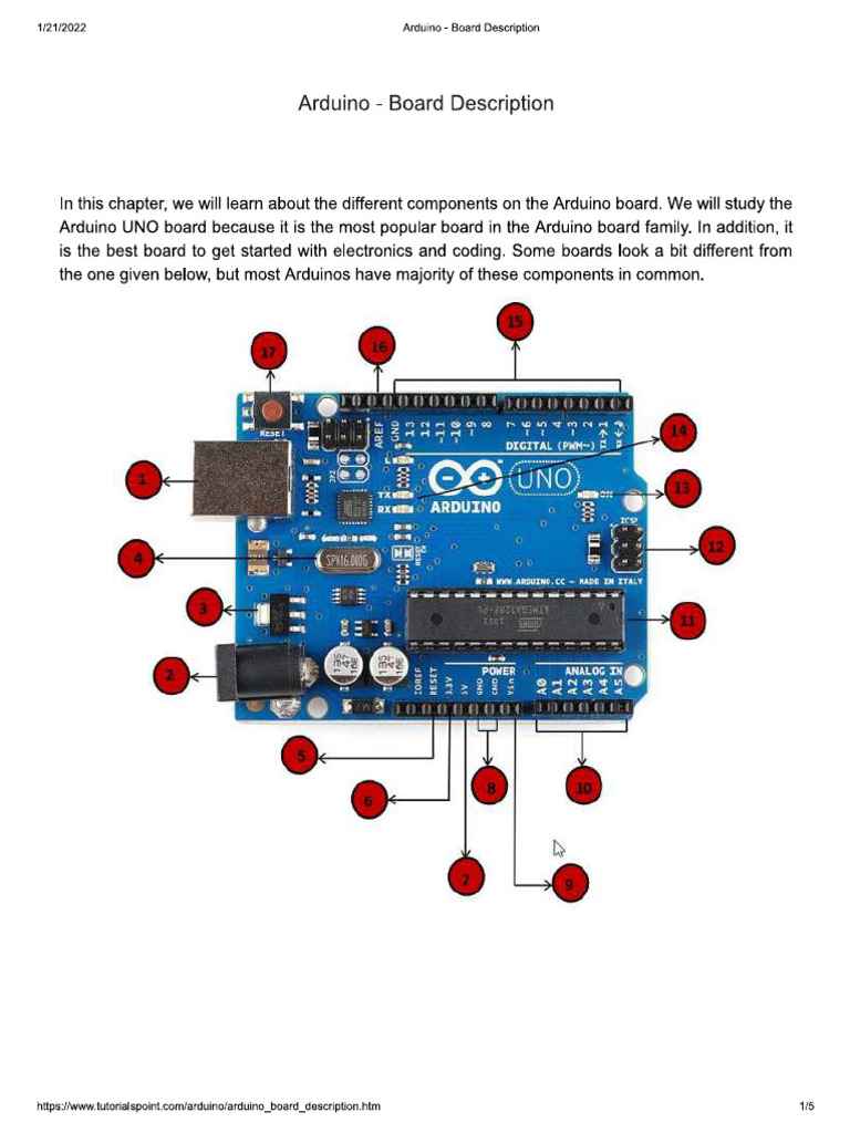 Parts of Arduino Board | PDF