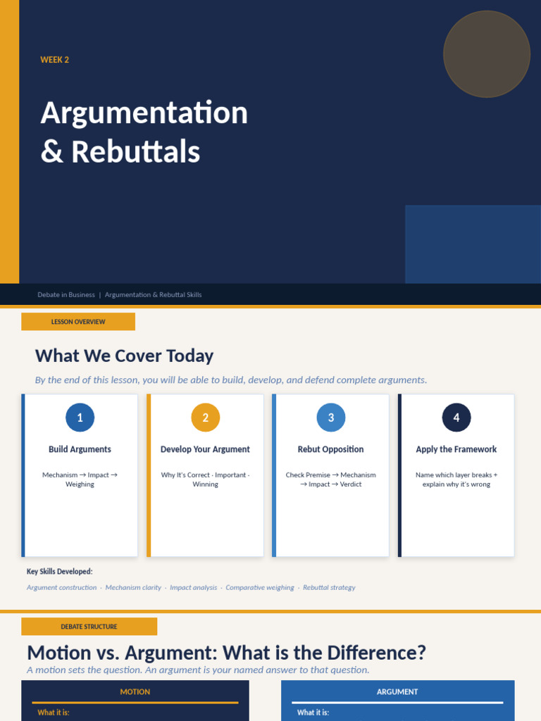 Week2 Argumentation and Rebuttals | PDF