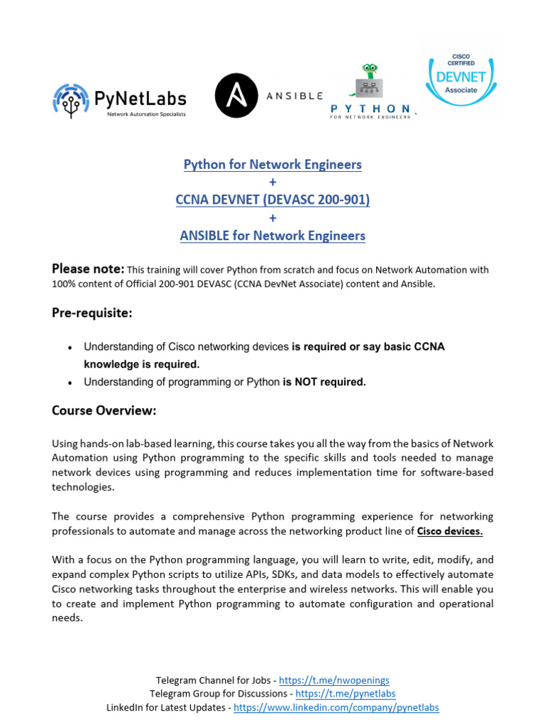 Ccna Devnet - Course Outline | PDF | Cisco Certifications | Python ...