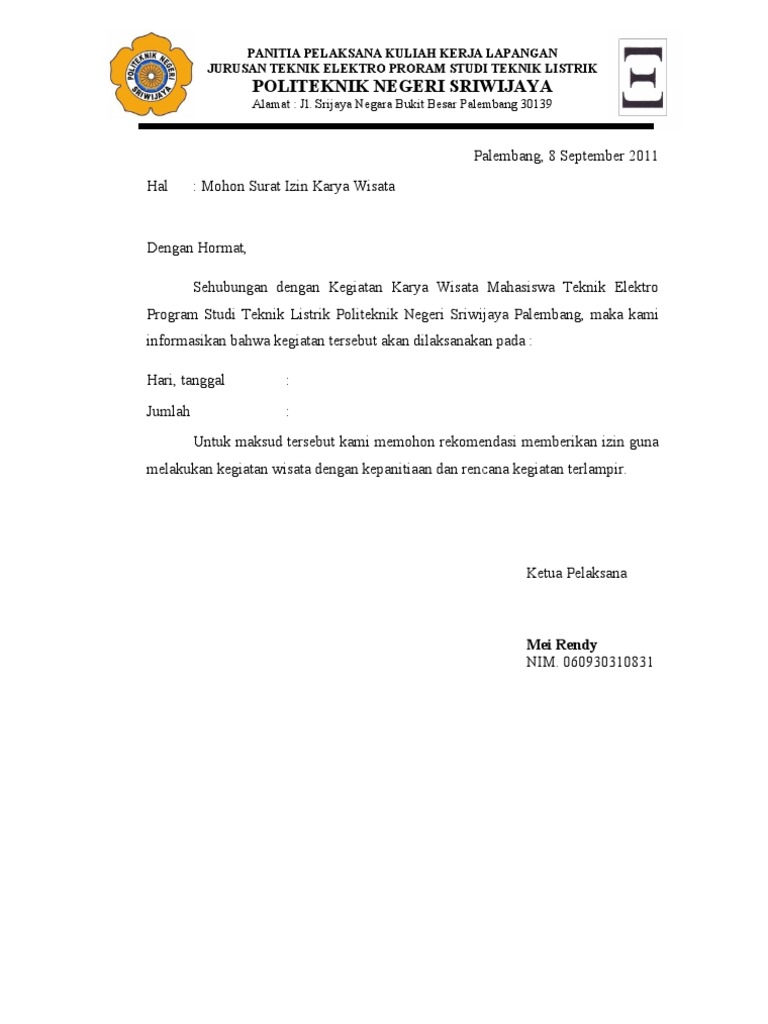 Surat Izin Wisata | Pdf