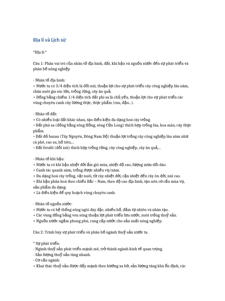 Dia Li Va Lich Su | PDF