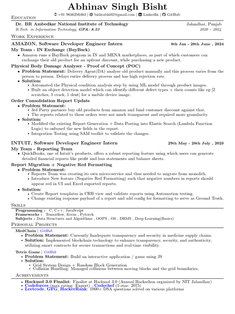 Abhinav Resume | PDF