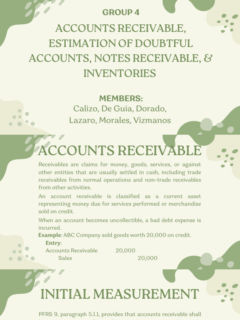Of Doubtful Accounts, Notes Receivable, and Inventories | PDF