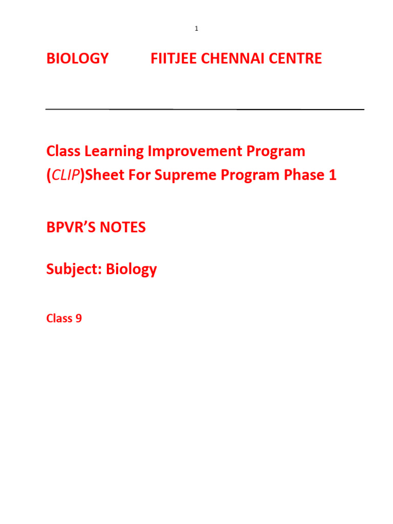 Class 9 Notes On Cells-Fundamental Unit of Life | PDF