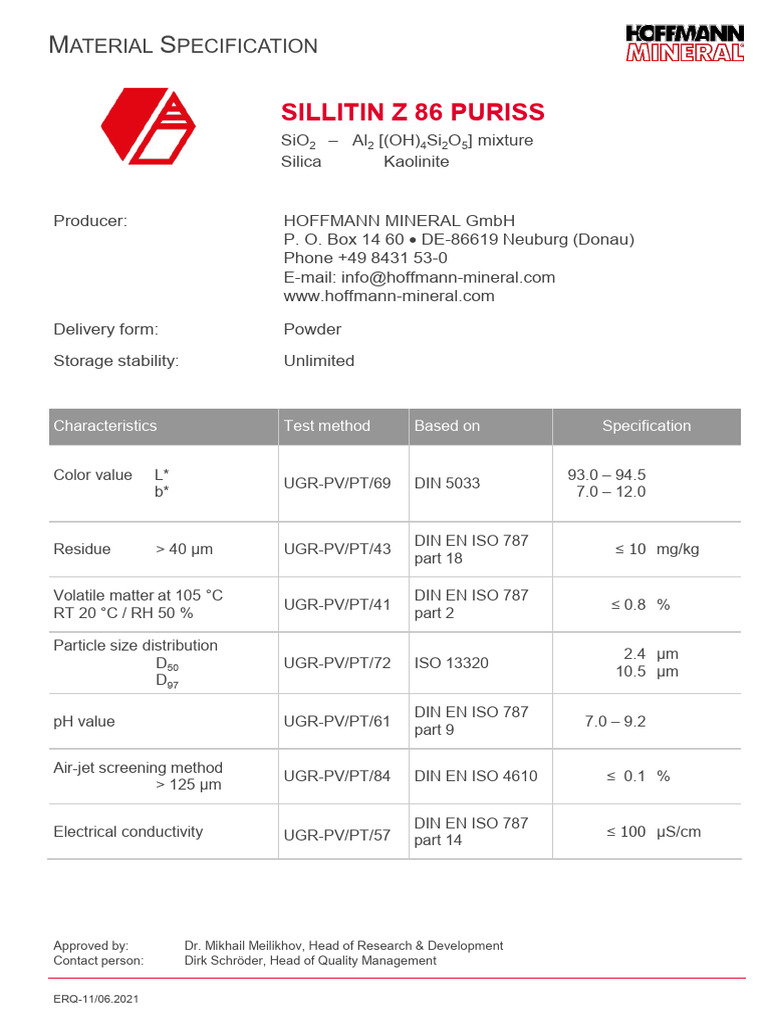 Sillitin Z 86 Puriss | PDF