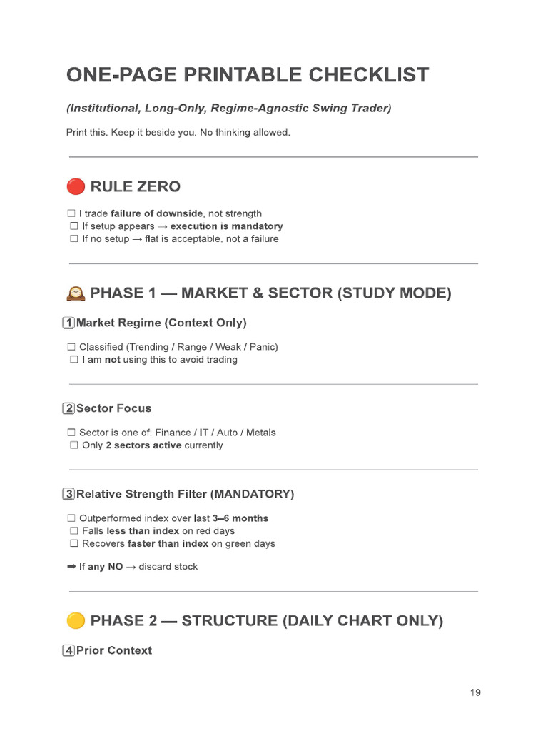 Trade Checklist | PDF