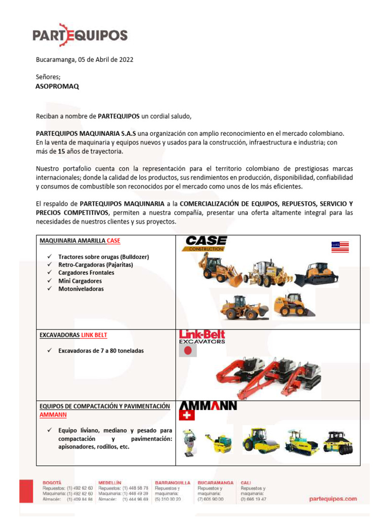 Asopromaqcarta Present Partequipos | PDF