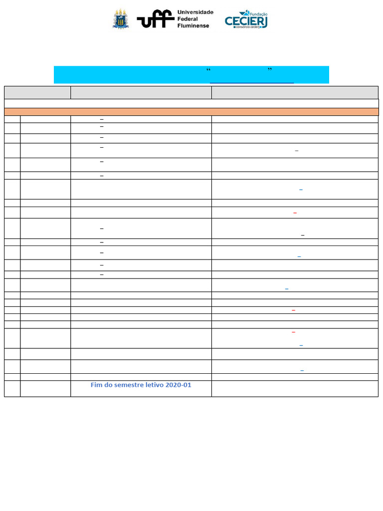 Cronogram UFF | PDF