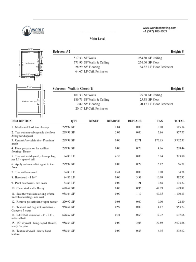 Final Draft - Water-Damage-Xactimate | PDF