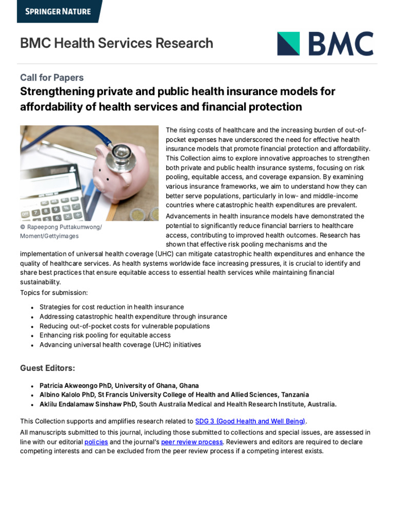 Public Health Insurance Models For Affordability - EFlyer | PDF