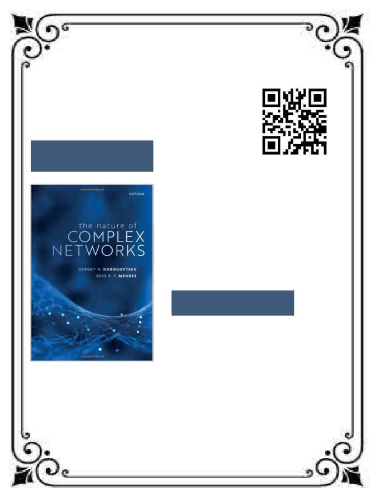 The Nature of Complex Networks Sergey N. Dorogovtsev Ebook Multi ...