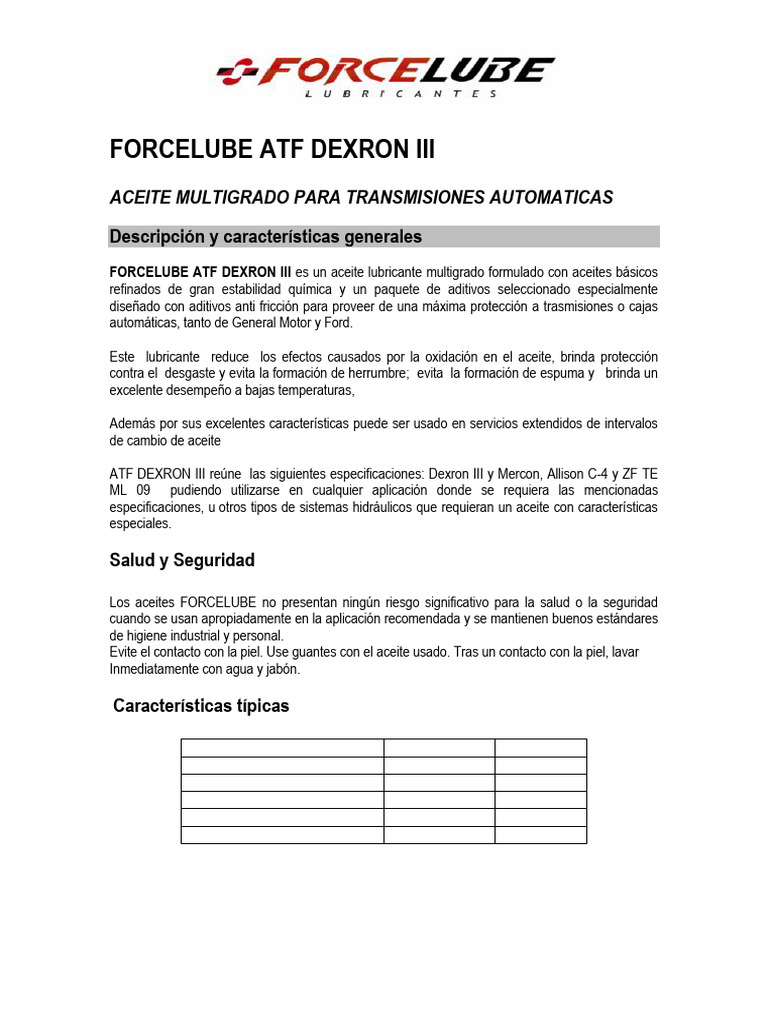 Dexron III | PDF