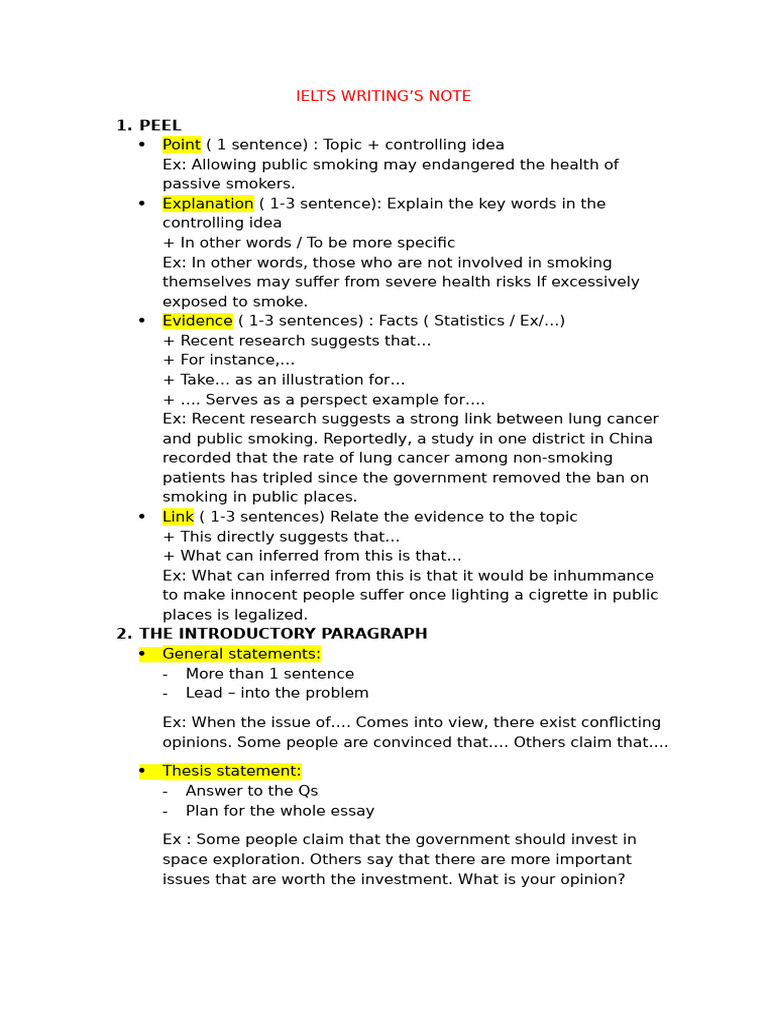 Ielts Writing Note | PDF