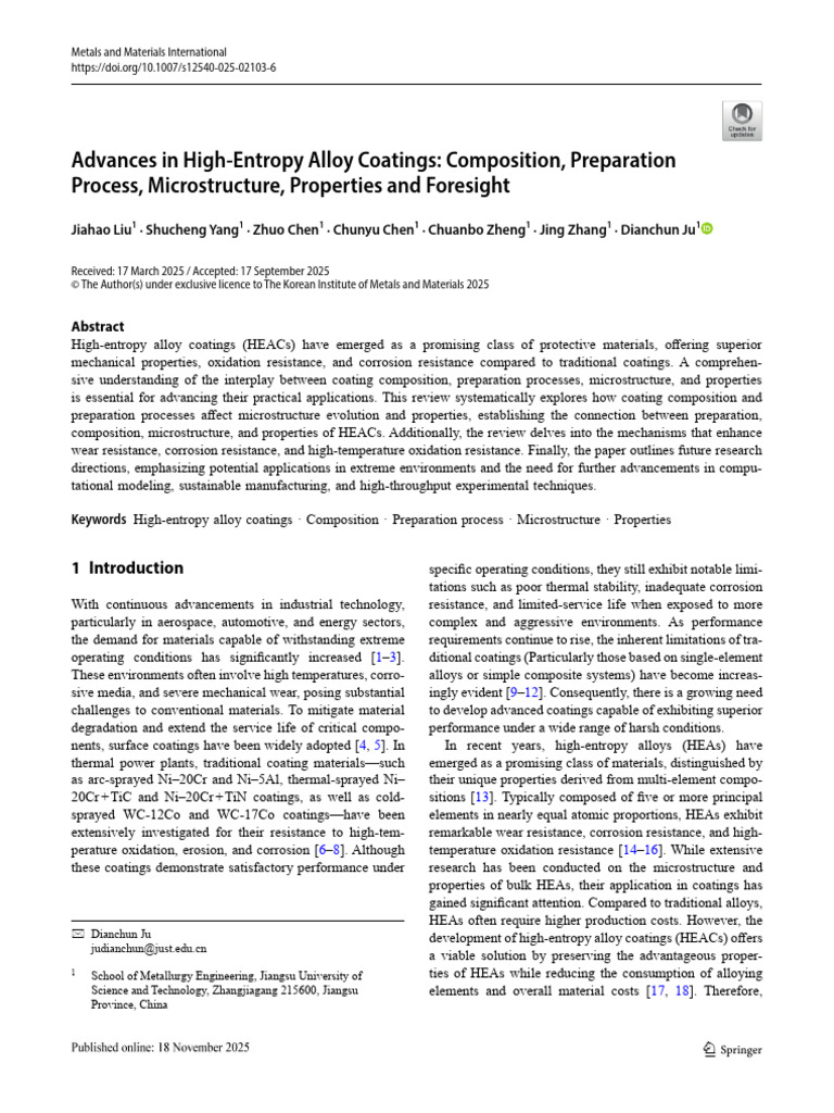 2025 - Advances in High-Entropy Alloy Coatings-Composition Preparation ...