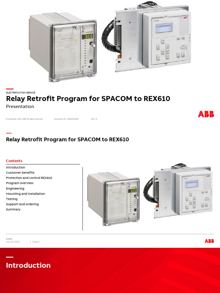 Relay Retrofit Program For SPACOM To REX610 | PDF | Power Supply | Relay