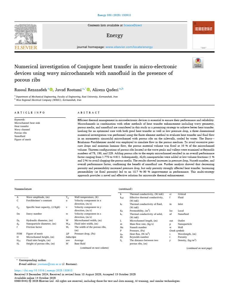 Numerical Investigation of Conjugate Heat Transfer in Micro-Electronic ...
