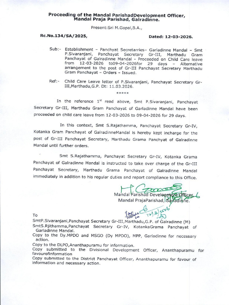 Marthadu G.P. Incharge - 0001 | PDF