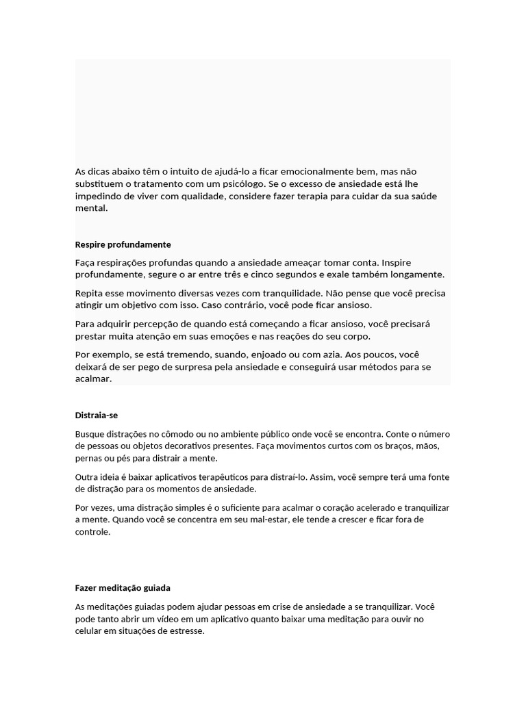 Como Lidar Com A Ansiedade | PDF
