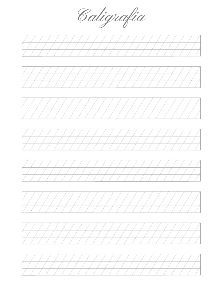 White and Gray Calligraphy Guideline Sheet Printable A4 Document | PDF
