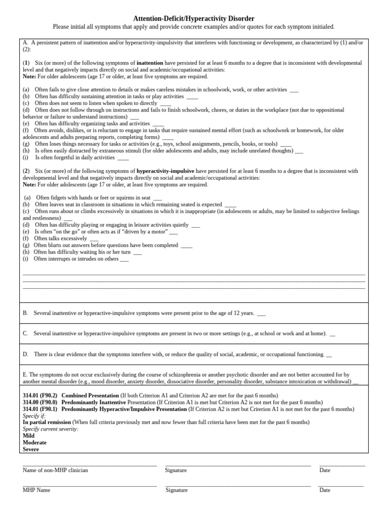 ADHD | PDF | Attention Deficit Hyperactivity Disorder | Mental Disorder