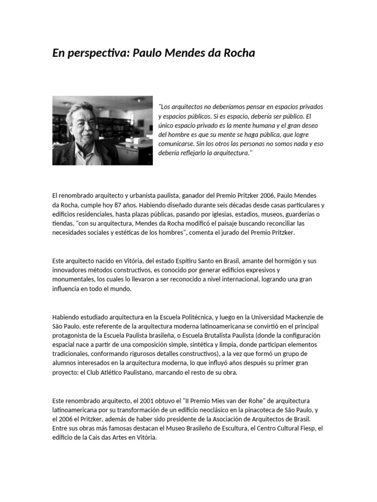 Paulo Mendes Da Rocha | PDF