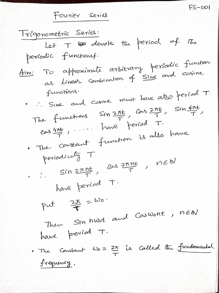 Fourier Series Lecture Note | PDF