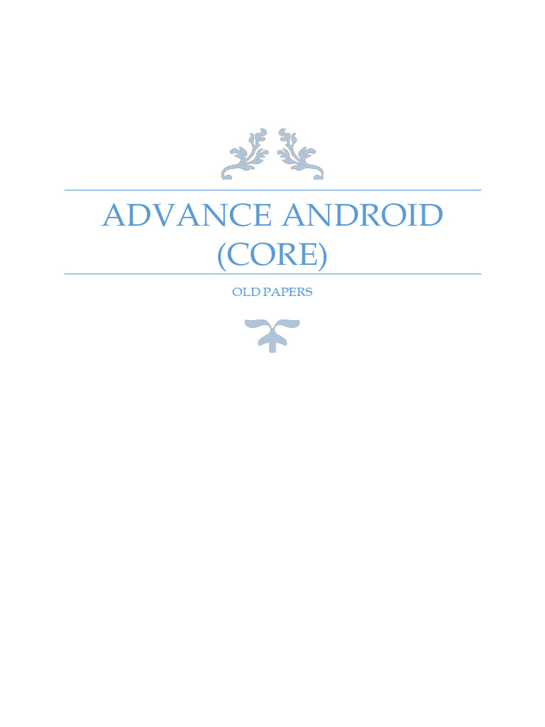 Application Development Using Advanced Android | PDF