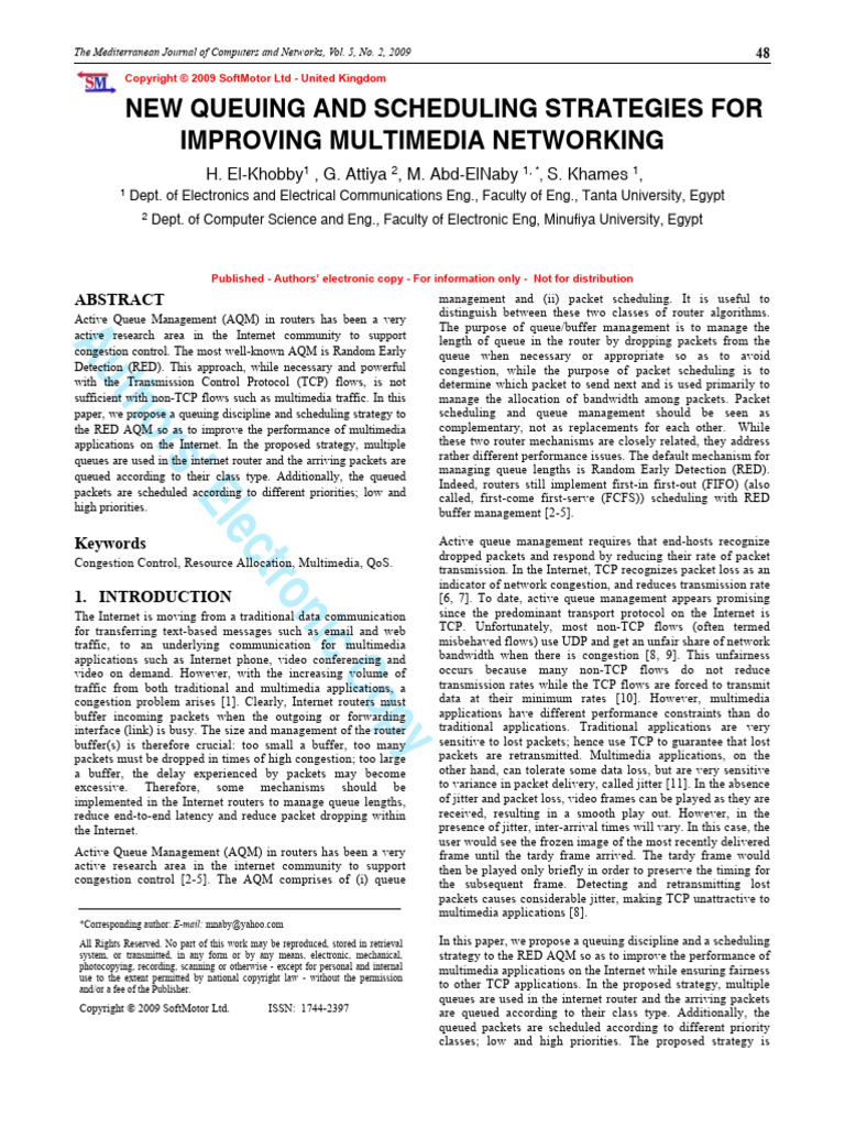 New Queuing and Scheduling Strategies Fo | PDF