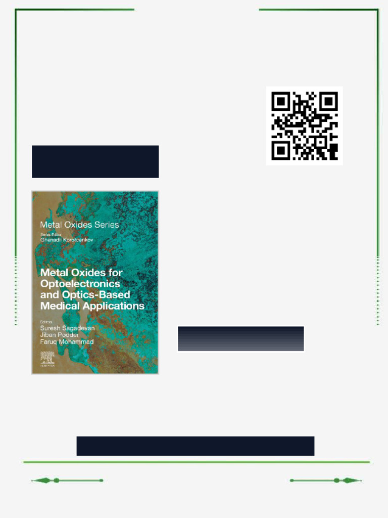 Metal Oxides For Optoelectronics and Optics-Based Medical Applications ...