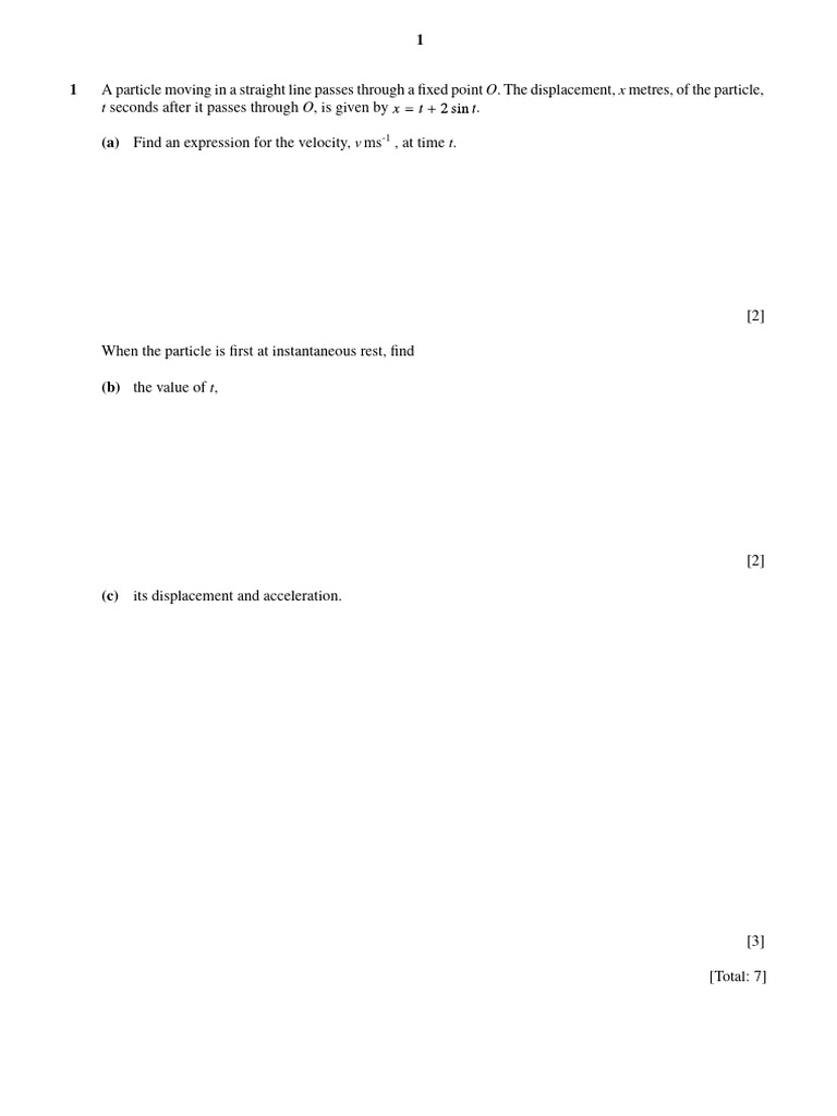 Kinematics Add Maths 1-2 | PDF