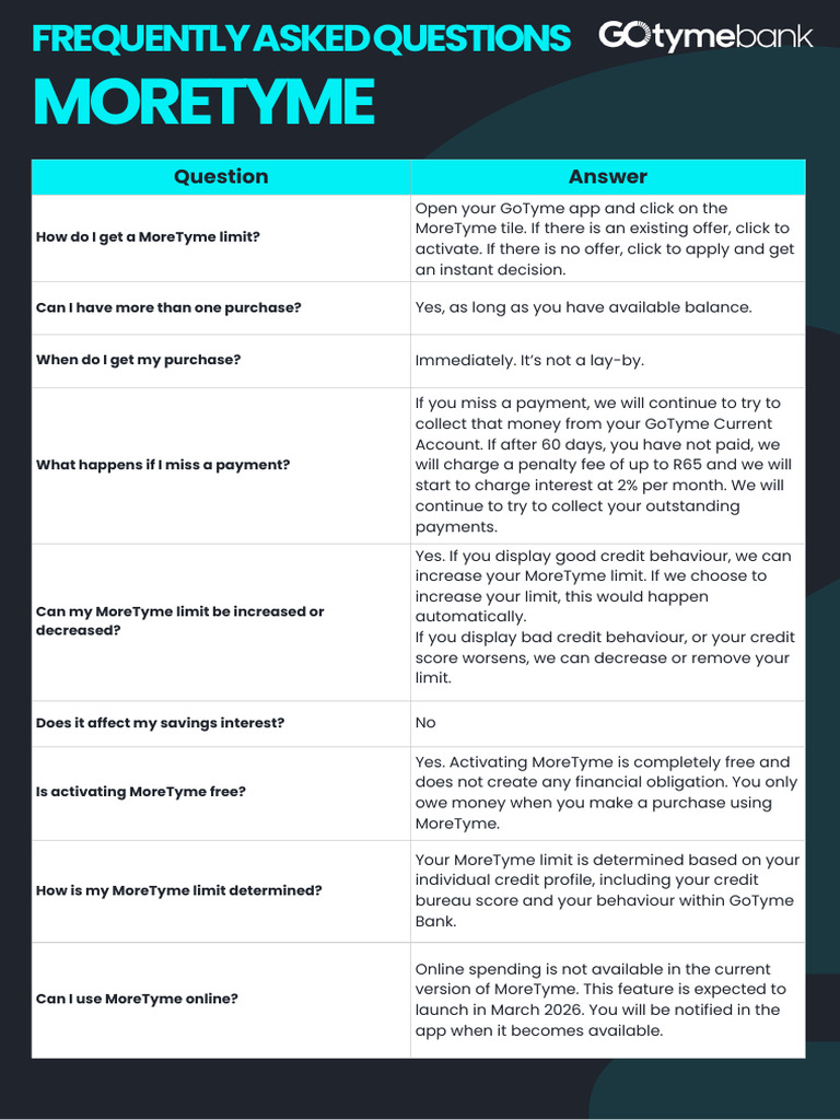 MoreTyme FAQ 20260218 v.1 | PDF