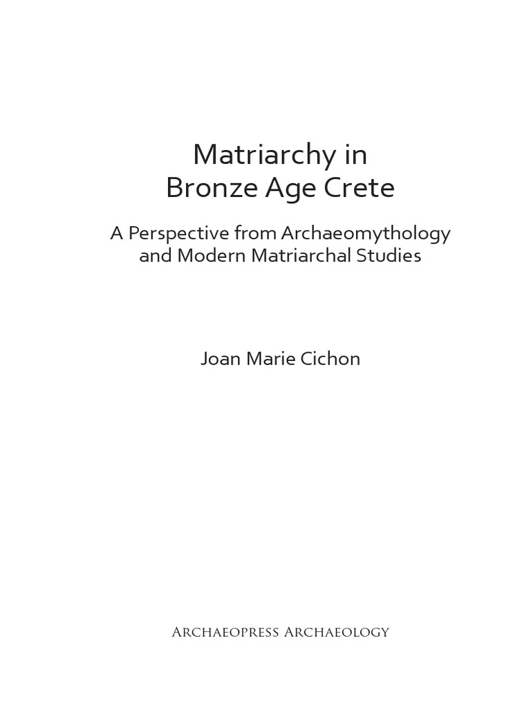 Matriarchy in Bronze Age | PDF