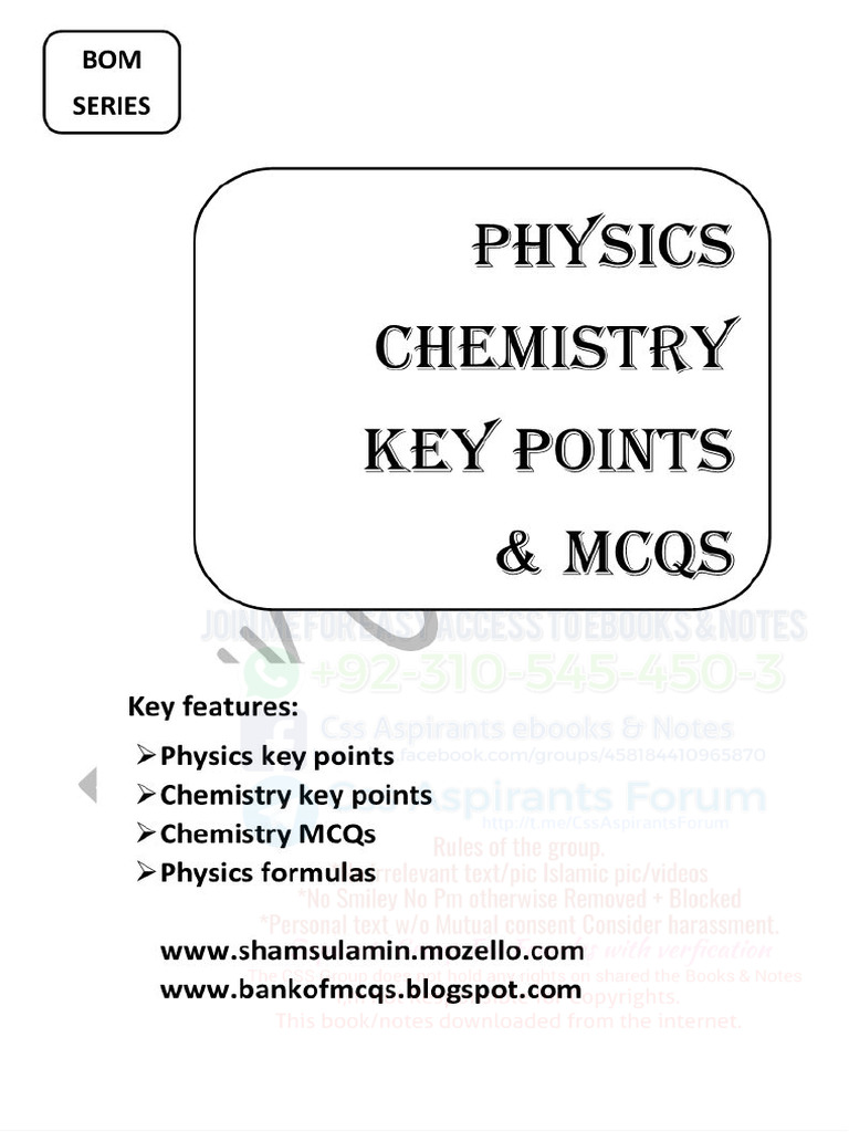 3500 Physics Chemistry Key Points - Nauman Sadaf-1 | PDF