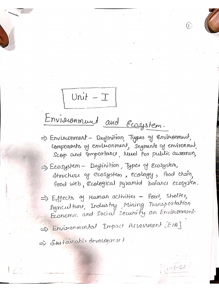 Evs Unit 1 | PDF
