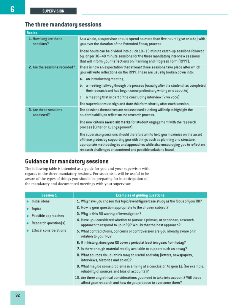 EE Mandatory Sessions Guidance Questions | PDF
