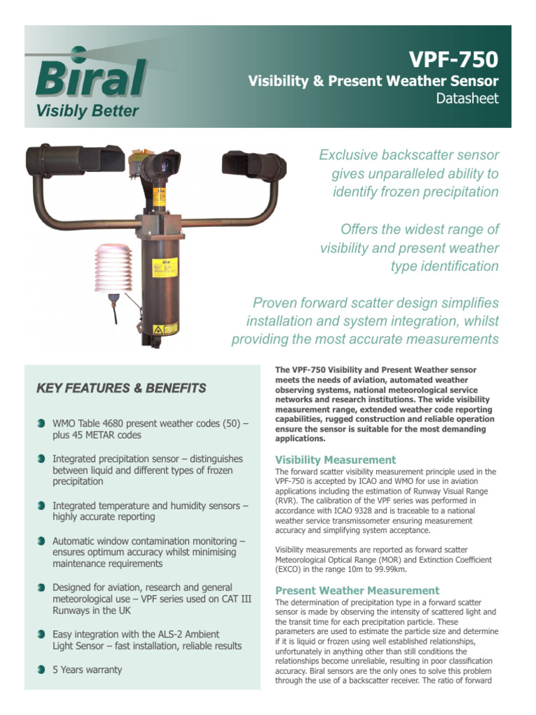 RVR vpf-750 | PDF | Sensor | Precipitation