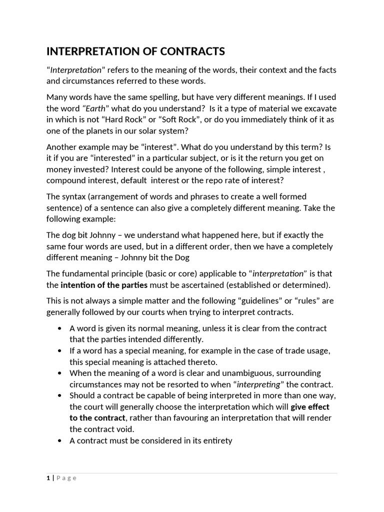 5 - Interpretation of Contract | PDF