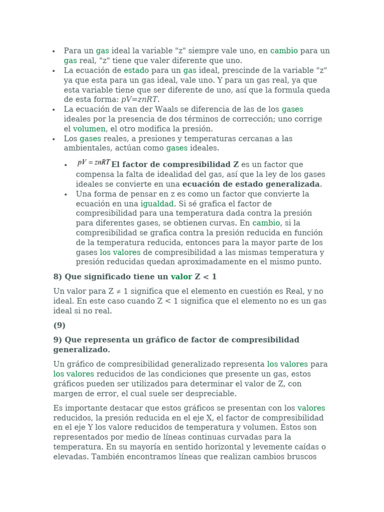 Para un gas ideal la variable | PDF