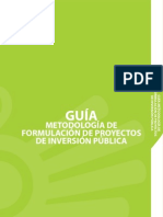 METODOLOGÍA DE FORMULACIÓN DE PROYECTOS DE INVERSIÓN PÚBLICA