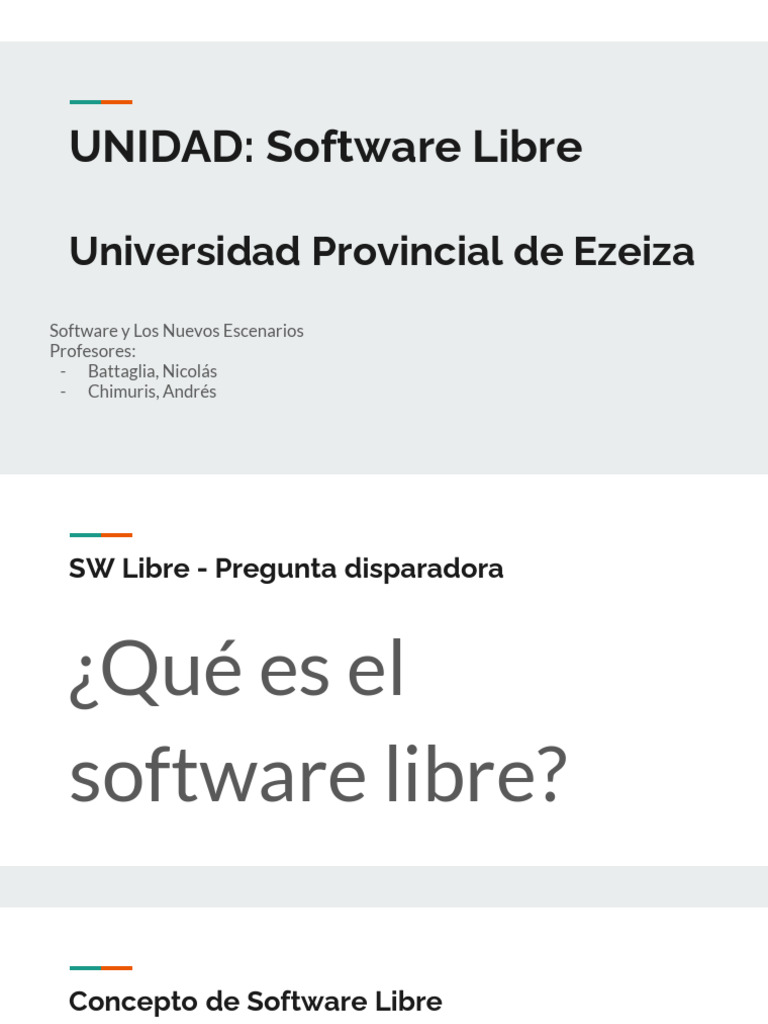 Unidad 03 - 1 de 2 - Software Libre (Presentación) | PDF | Software ...