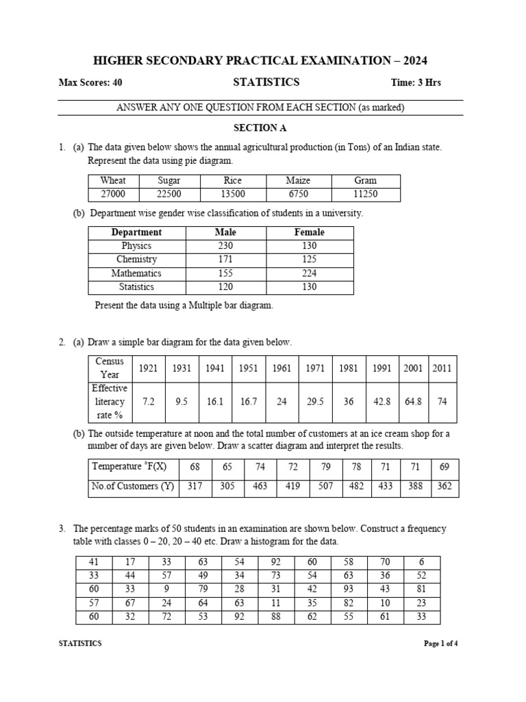 Statistics Practical 2024 - Statlive | PDF