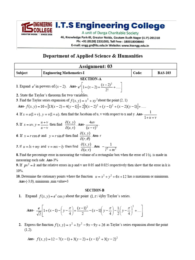 Assignment 3 | PDF | Mathematical Analysis | Mathematics