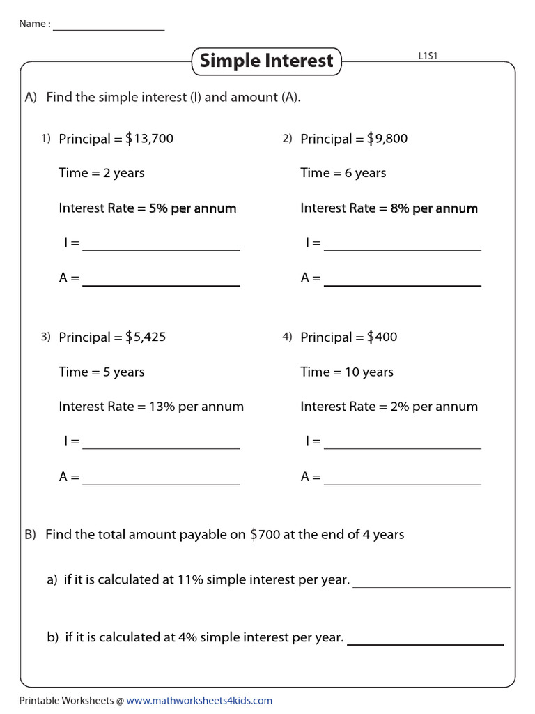 Simple Interest | PDF