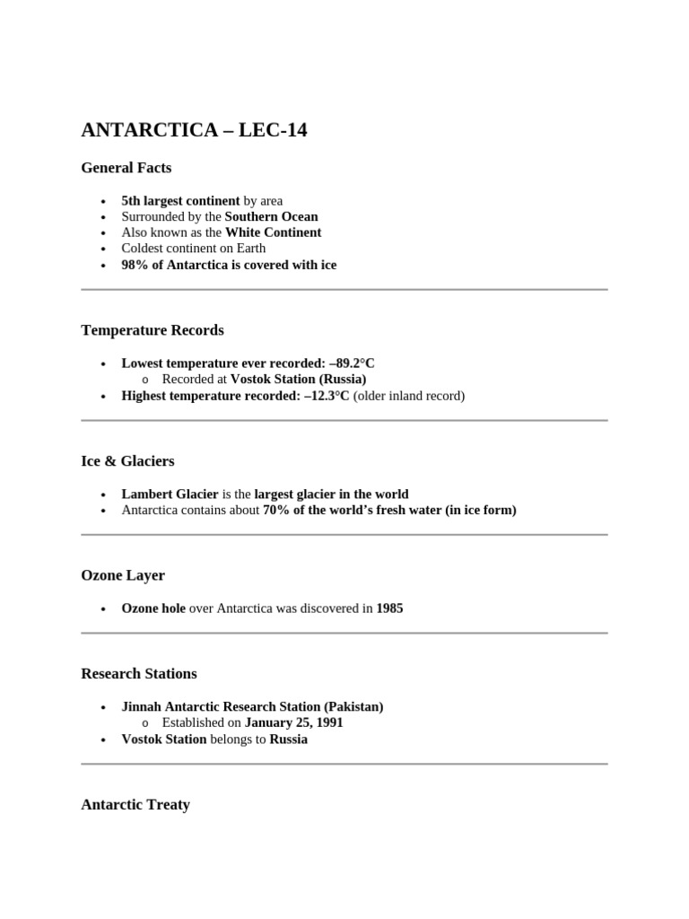 Antarctica Lec - 14 | PDF